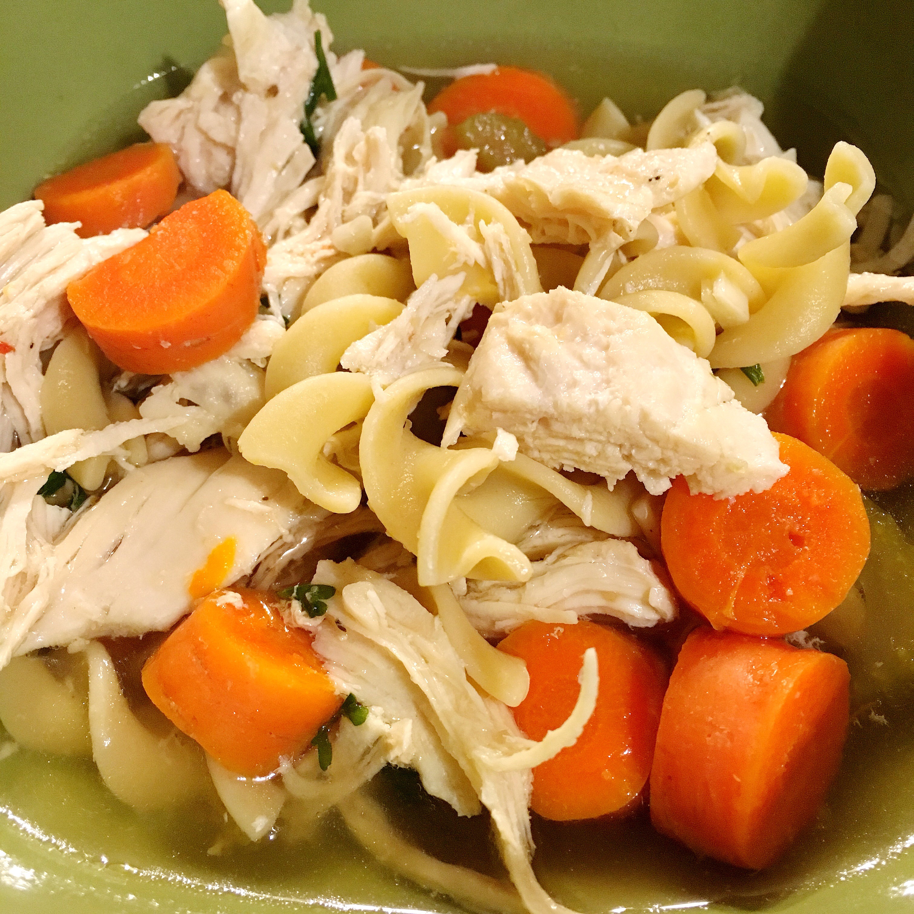 chicken noodle soup in the slow cooker